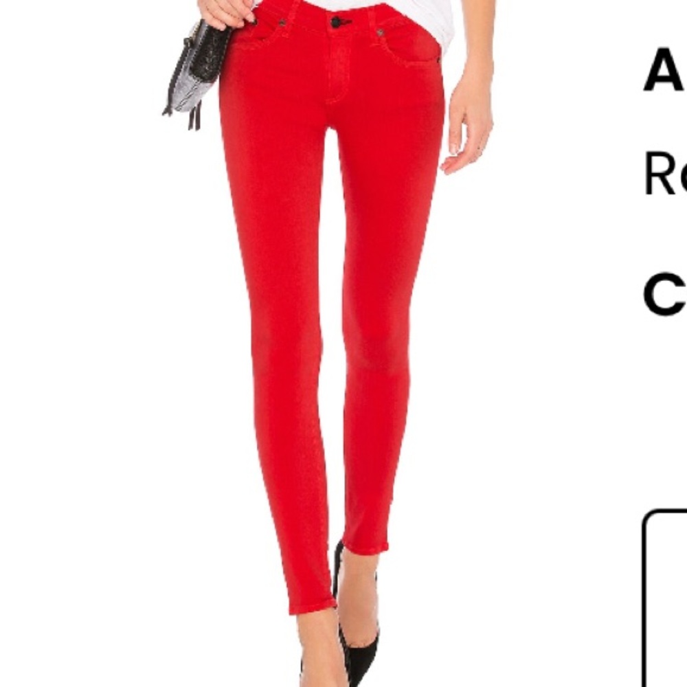 Rag & Bone Ankle Skinny in Red